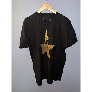 Hamilton Musical Graphic T-Shirt Mens Large Black Gold Star Logo Broadway Tee